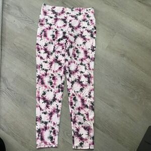 OneStepUp Leggings Womens Large Pink Purple Tie Dye Stretch Yoga Pants